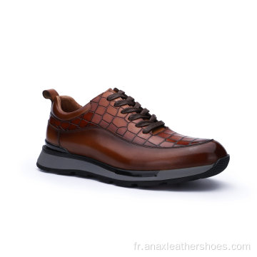 Chaussures de sport confortables en cuir pour hommes de haute qualité